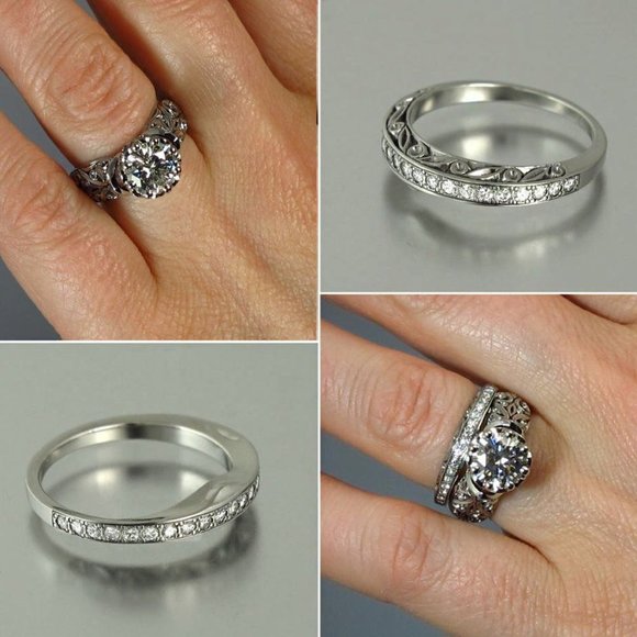 💝 Trendy Gems Macro Pave Pattern Cubic Carved Vintage Ring for WomenEVGG1415 - Picture 4 of 4